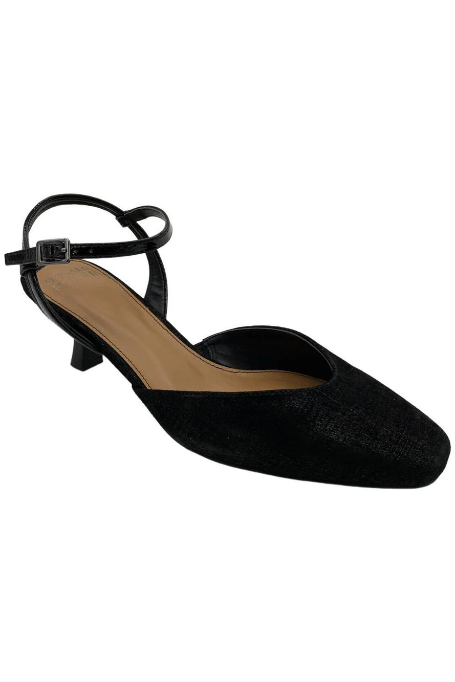 Donald Pliner Women's Cion Distressed Metallic Heeled Sandals Black - Medium